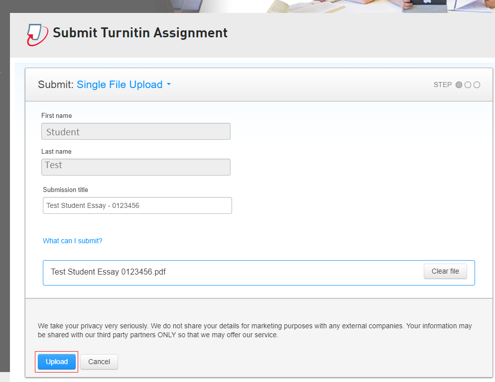 submit assignment to turnitin
